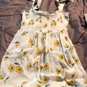 White Floral Romper with tie straps